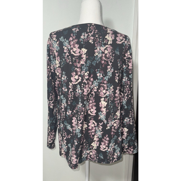 J.Jill Pure Jill Womens XL Top Floral Classic Basic Fall Dainty Feminine Cotton - Picture 2 of 7